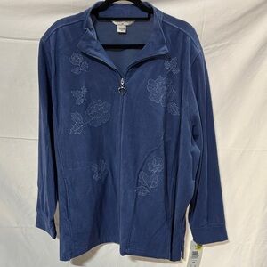 Allison Daley Light Blue Ribbed Knit Top